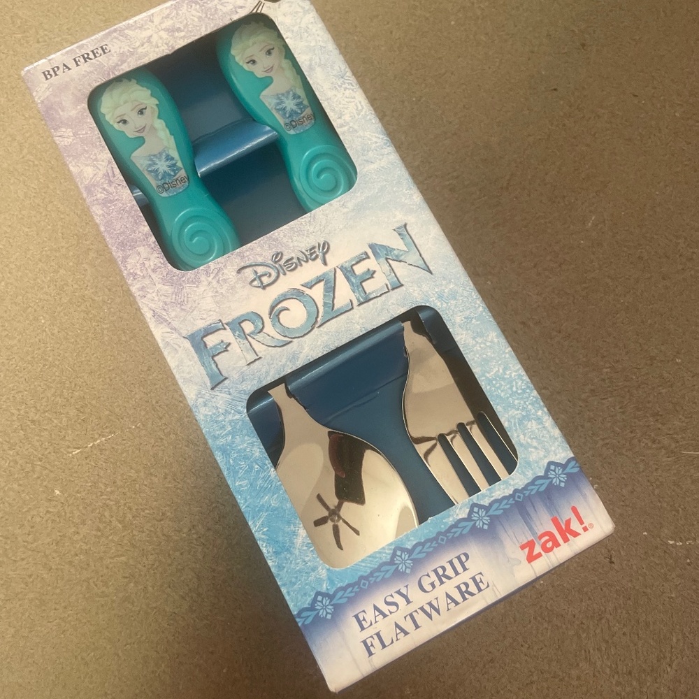 NIB zak! Disney Frozen Elsa Easy Grip Flatware Set